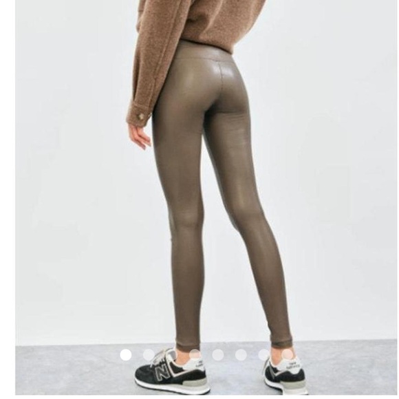 Wilfred Taupe Faux Leather Leggings
